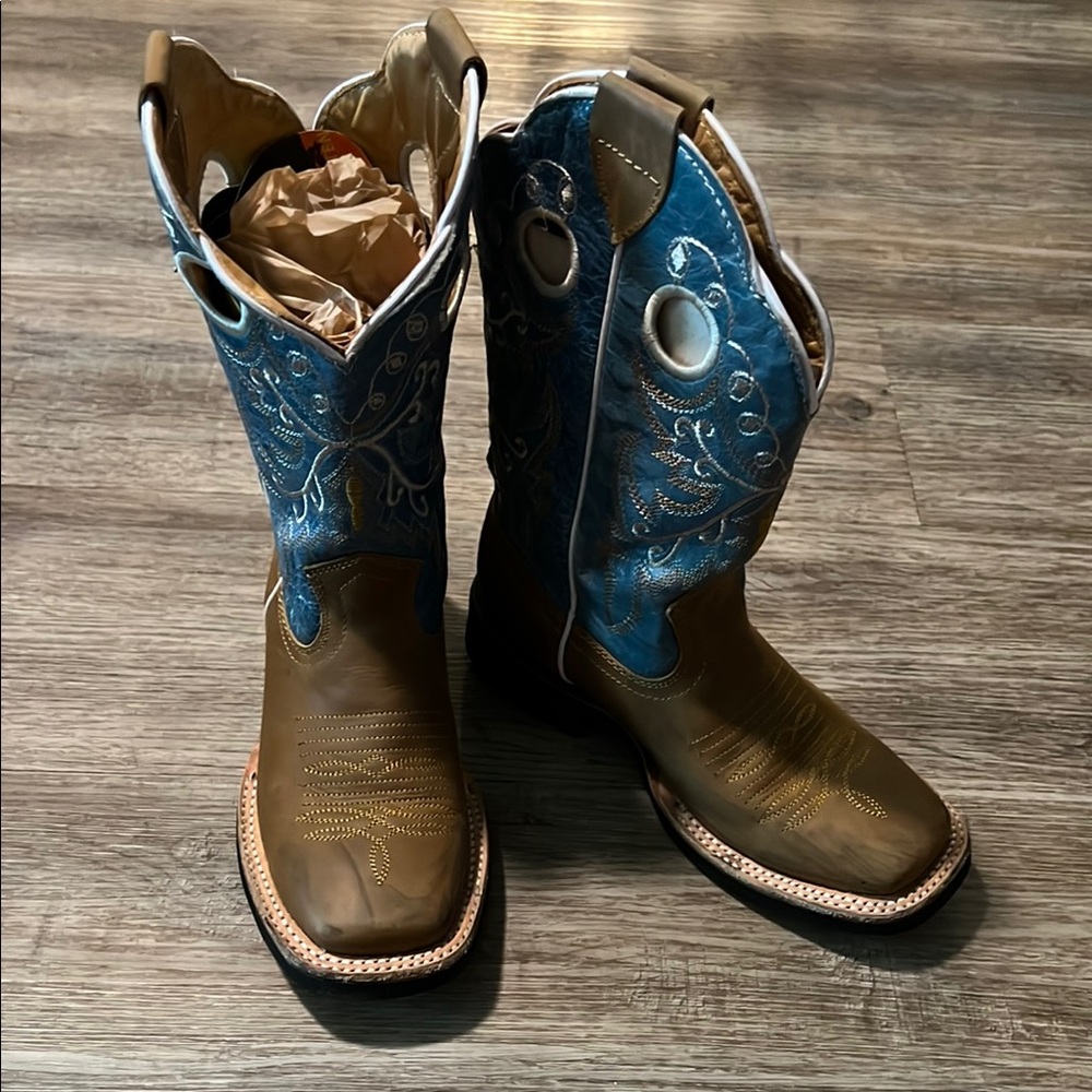 Black Stone Black and Blue Kids Boots